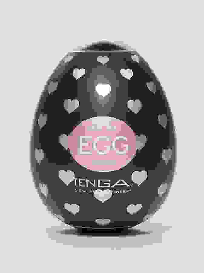 TENGA Egg Lovers Heart Textured Male Masturbator, Clear, hi-res